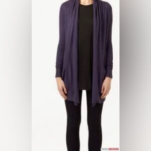 Aritzia Wilfred Flaubert Silk Cashmere Open Front Cardigan Sweater Purple XXS